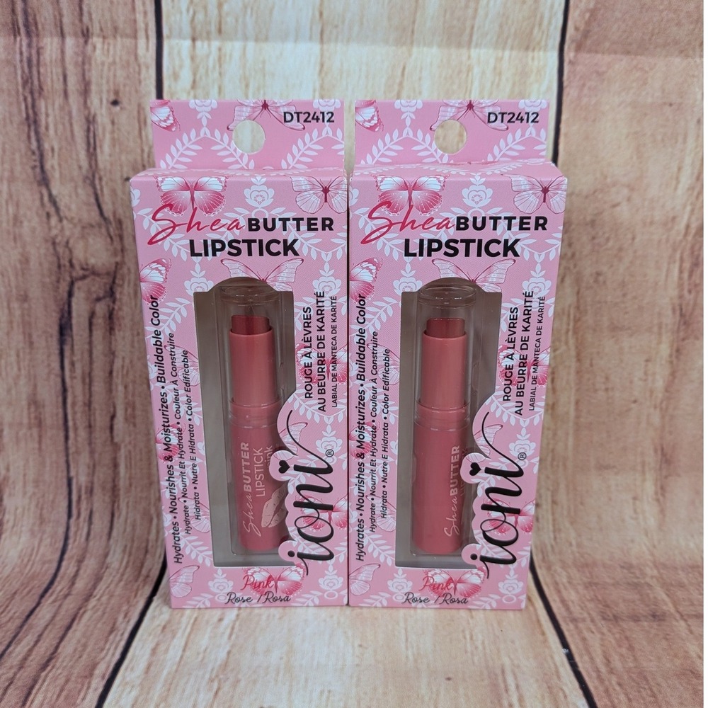 2 PK Ioni Shea Butter Lipstick Pink Rose - Hydrating Buildable Color